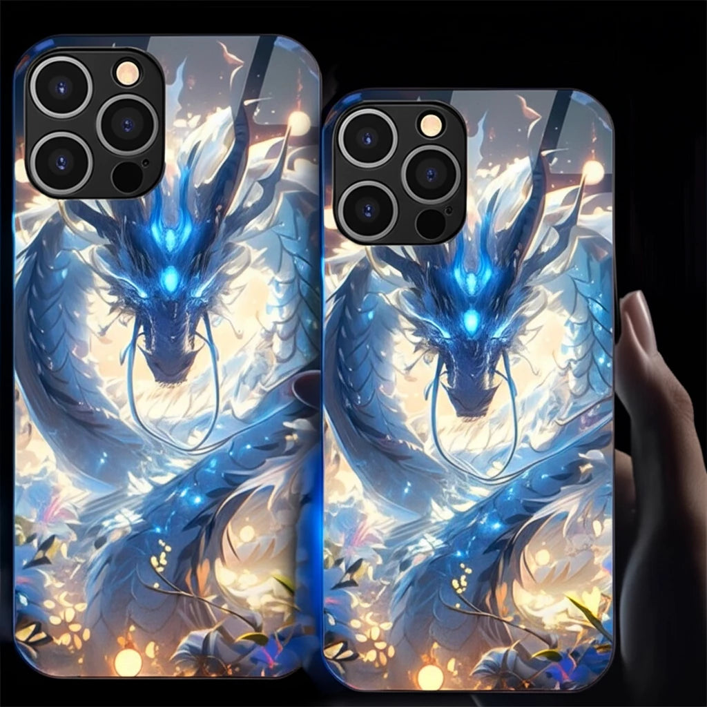 Chinese Dragon Pattern Smart Voice Controlled LED Phone Case for Samsung
