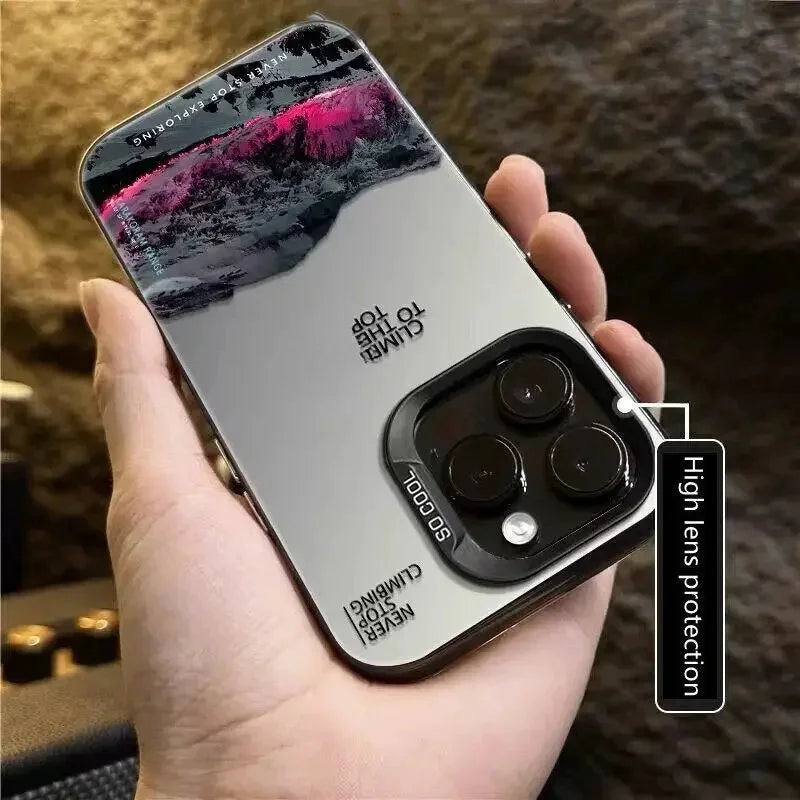Sunset Peaks Matte Phone Case – Snow Mountain Plating Hard Cover