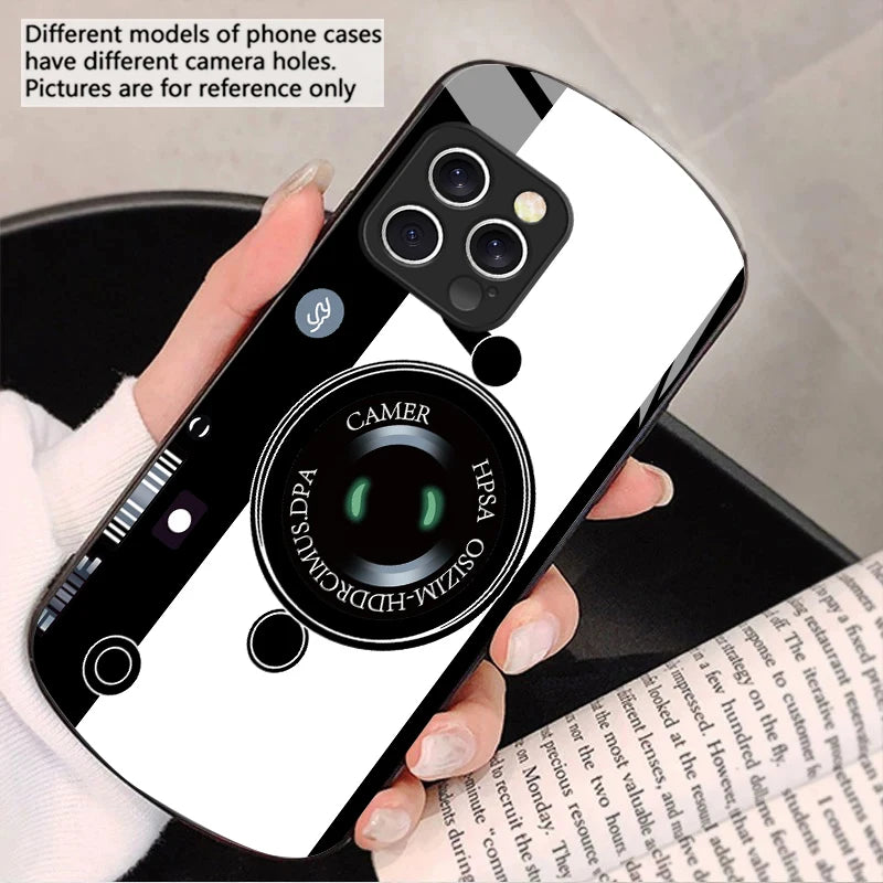 Dark Green Camera Pattern iPhone Case for All Models