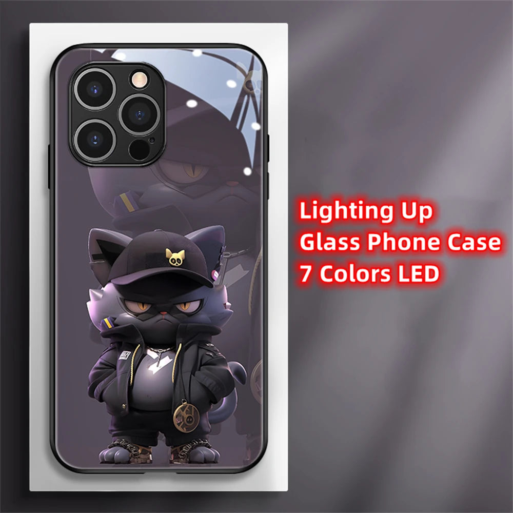 2024 Glowing 3D Fashion Cat LED Phone Case for iPhone