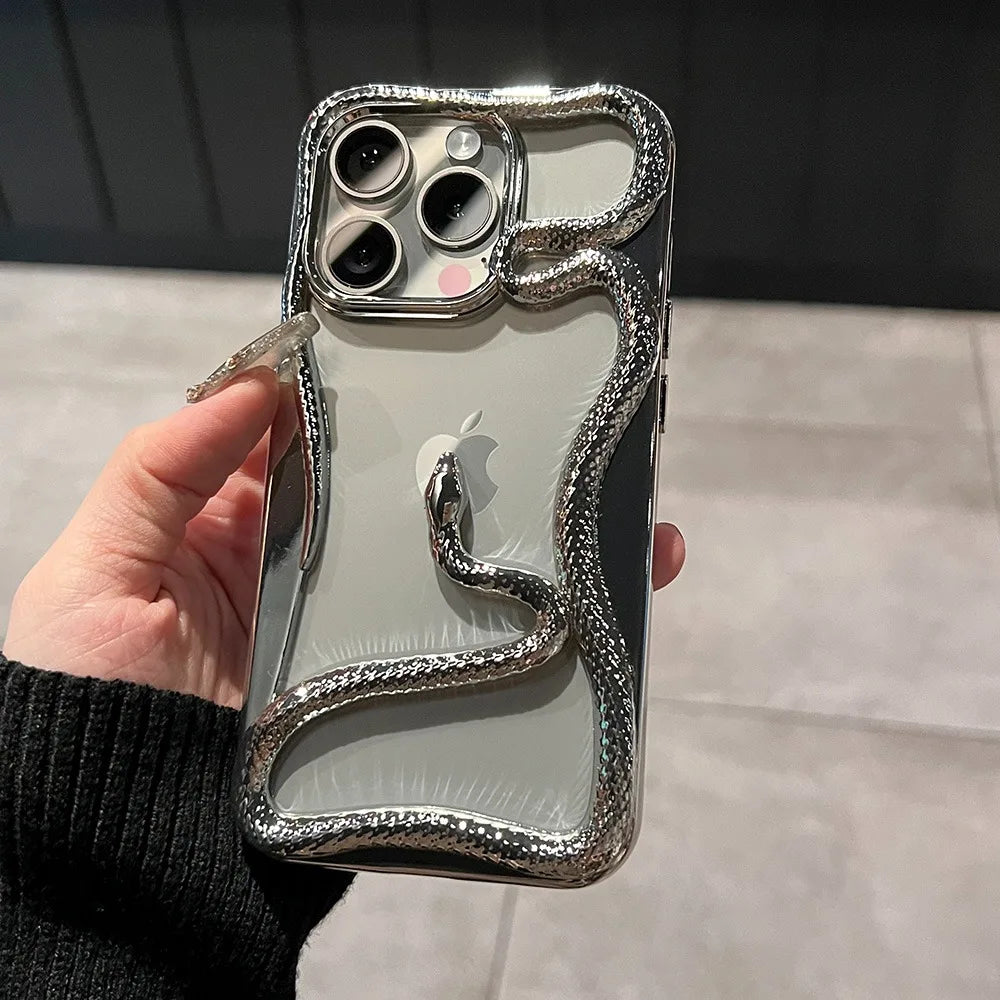 Luxury 3D Snake Electroplated Phone Case