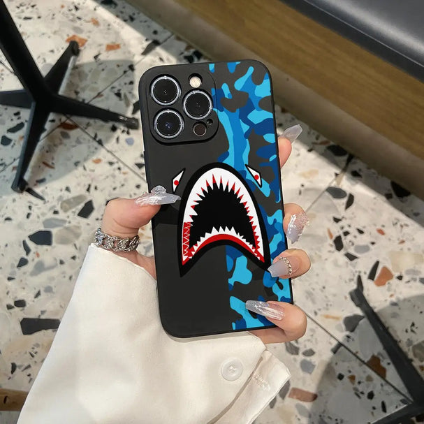 Shark Pattern TPU Case for iPhone 11-15 Pro Max