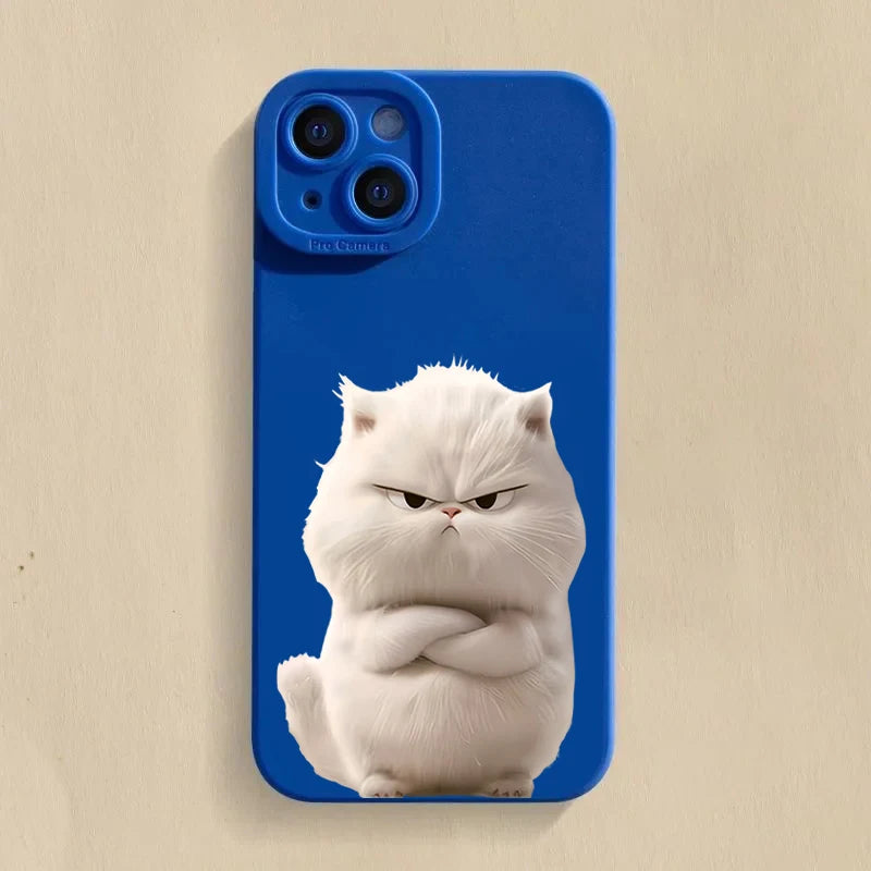 Blue Shockproof Cat Silicone Phone Case for iPhone