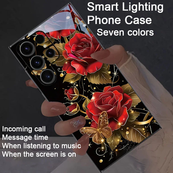 Luxury LED Floral Phone Case for Samsung A Series