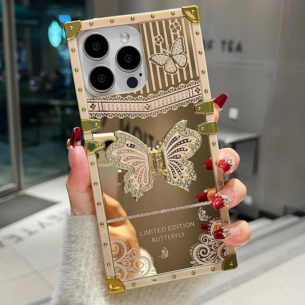 Luxury Diamond Butterfly iPhone Case with Stand