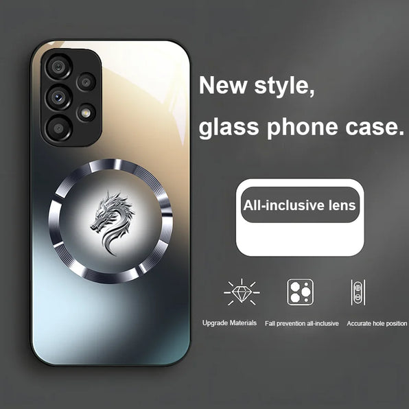 Dragon Head Tempered Glass Case for Galaxy Phones