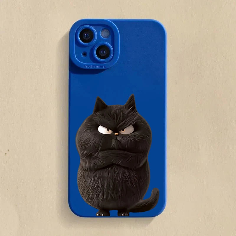 Blue Shockproof Cat Silicone Phone Case for iPhone