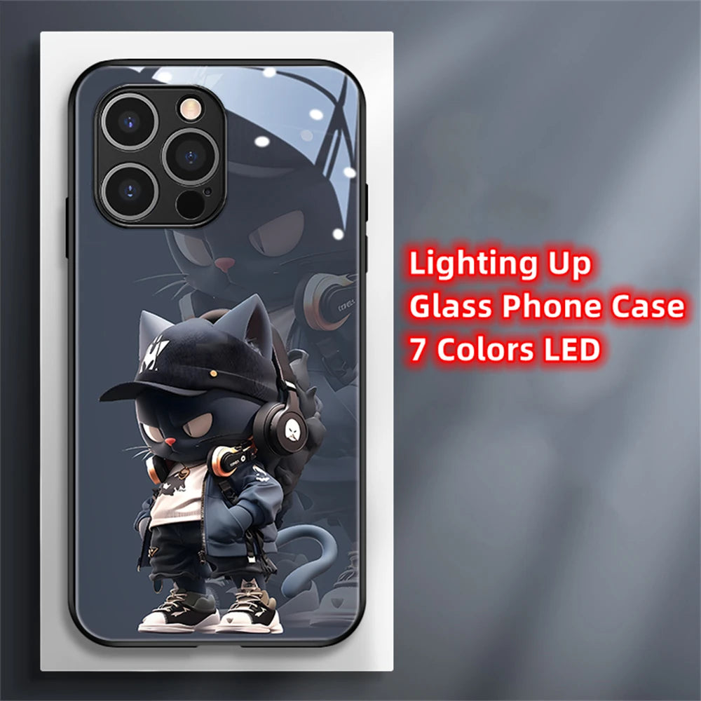 2024 Glowing 3D Fashion Cat LED Phone Case for iPhone