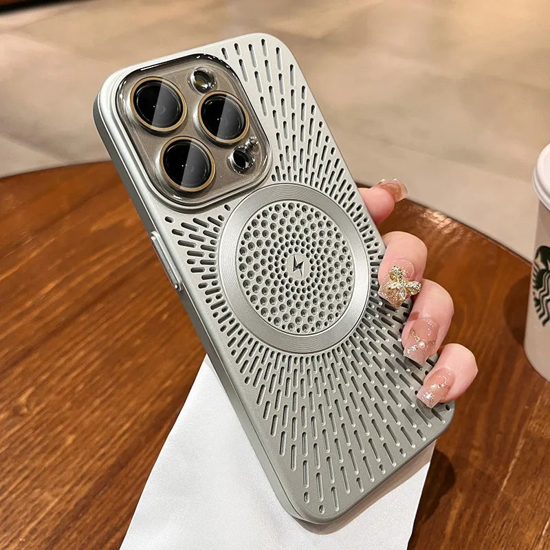 Luxury MagSafe Heat Dissipation Case – Ultra-Thin, Shockproof & Stylish