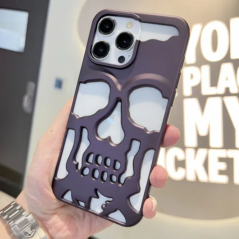 Carbon Fiber Skull Armor Phone Case