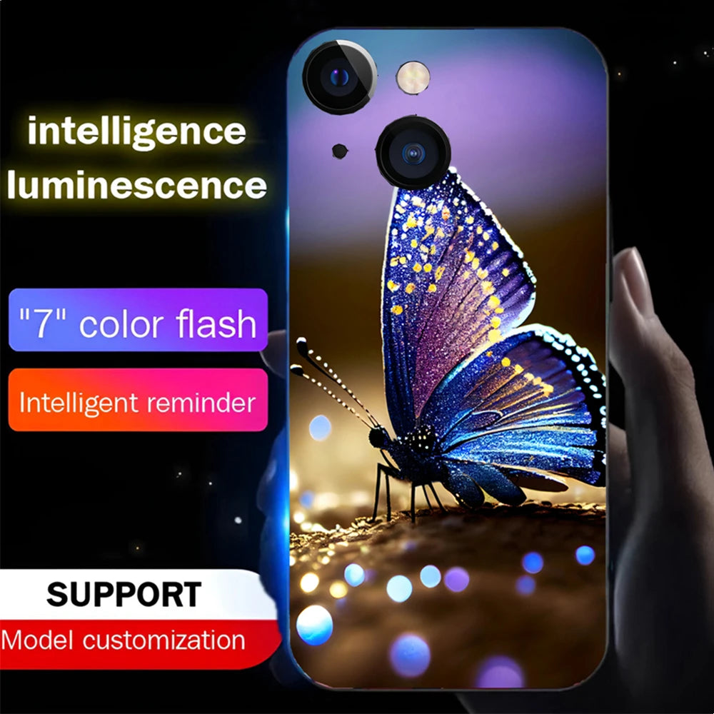 Dreamy Butterfly Smart LED Light Glow Phone Case for Samsung S Series & Note