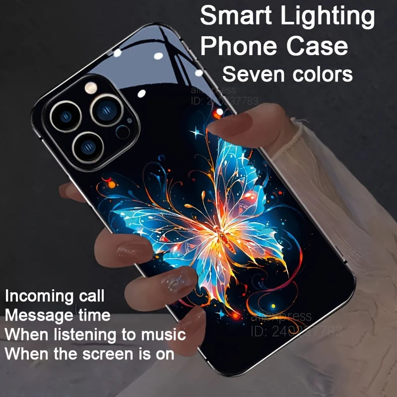 LED Glitter Butterfly iPhone Case - Voice Activated