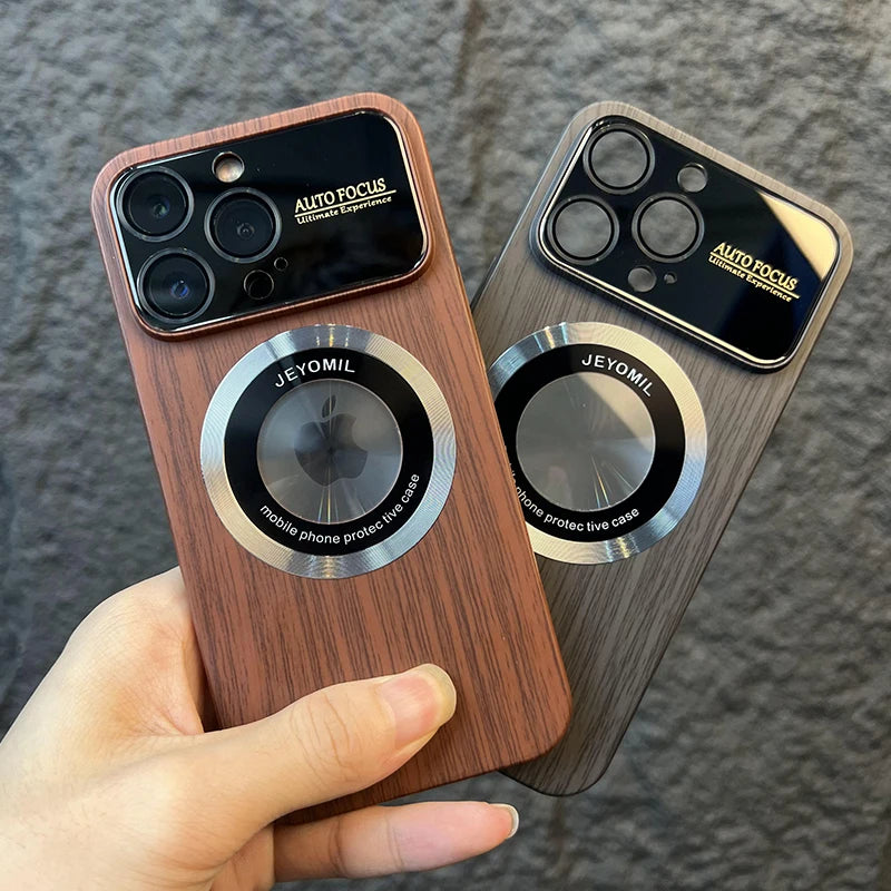 Magnetic Wood Grain Magsafe Case