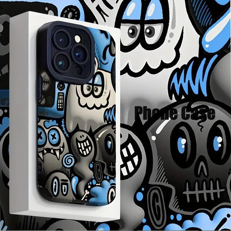 Cartoon Graffiti Phone Case for iPhone 16/15/14/13