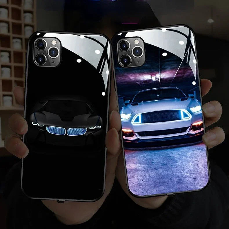 LED Light Up Tempered Glass Phone Case for iPhone
