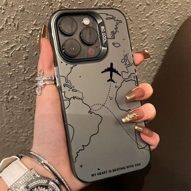 Wanderlust Airplane Route iPhone Case
