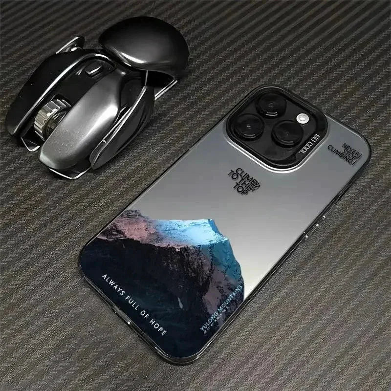 Sunset Peaks Matte Phone Case – Snow Mountain Plating Hard Cover