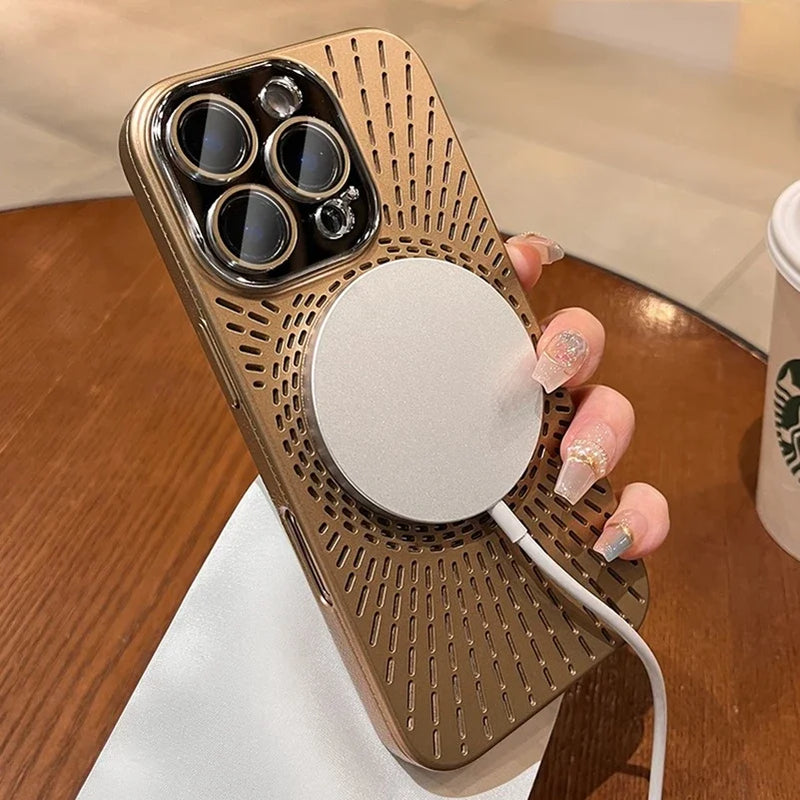 Luxury MagSafe Heat Dissipation Case – Ultra-Thin, Shockproof & Stylish