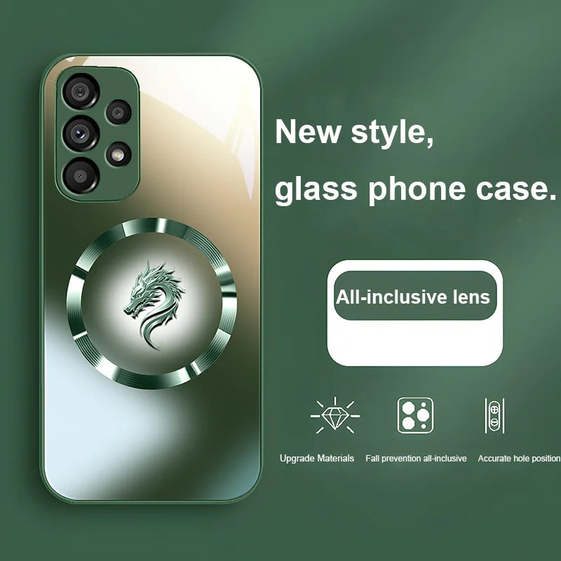 Dragon Head Tempered Glass Case for Galaxy Phones