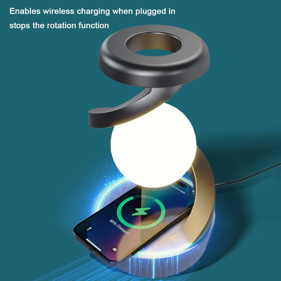 Floating LED Night Light with/no Wireless Phone Charger Home Decor