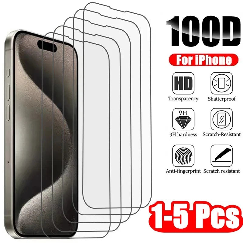 1-5Pcs Tempered Glass for IPhone