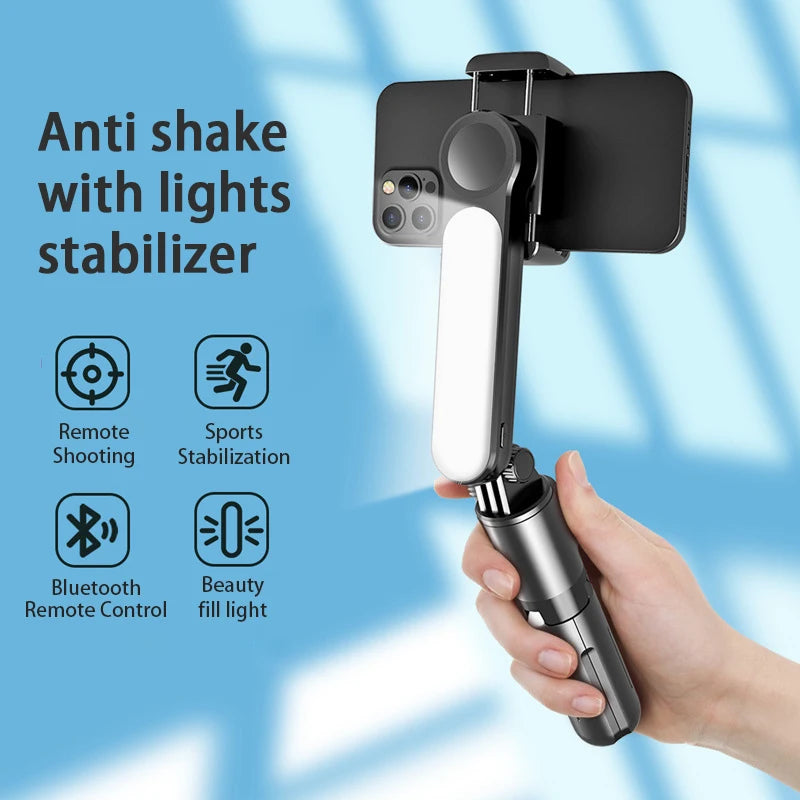 SteadyGlow 3-in-1 Selfie Stick & Gimbal Stabilizer