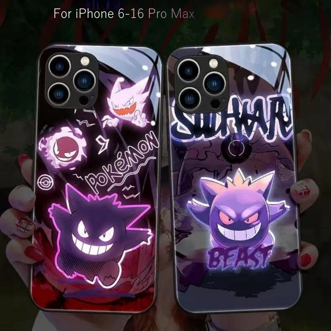 Cool Anime Gengar LED Flash Phone Case for iPhone Series