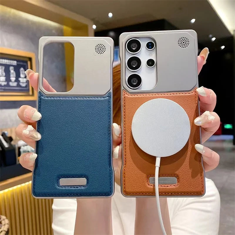Leather MagSafe Cover for Galaxy S25/S24/S23 Ultra