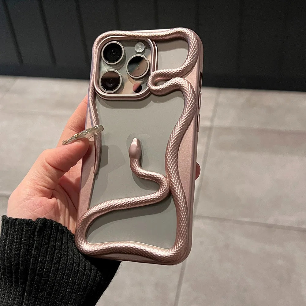 Luxury 3D Snake Electroplated Phone Case