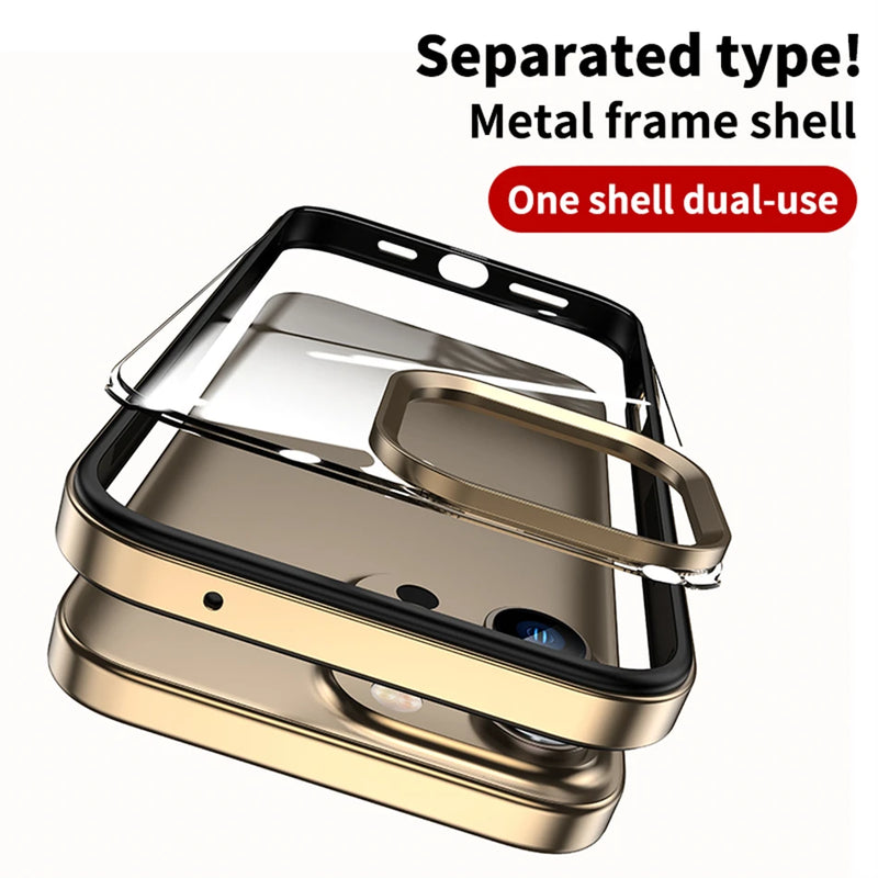 CrystalArmor 2-in-1 – Ultra-Thin Clear Case with Metal Lens Frame for iPhone