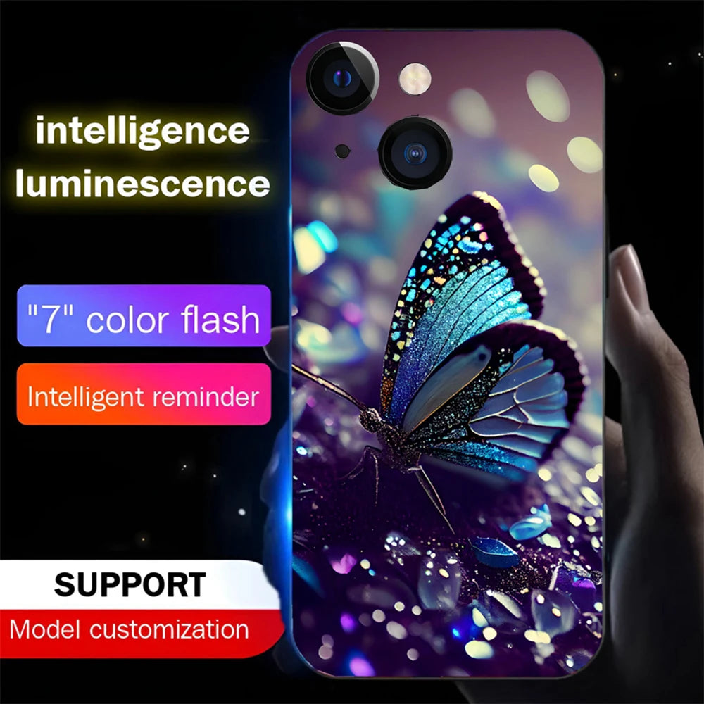 Dreamy Butterfly Smart LED Light Glow Phone Case for Samsung S Series & Note