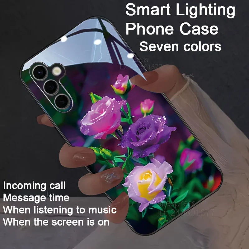 Luxury LED Floral Phone Case for Samsung A Series