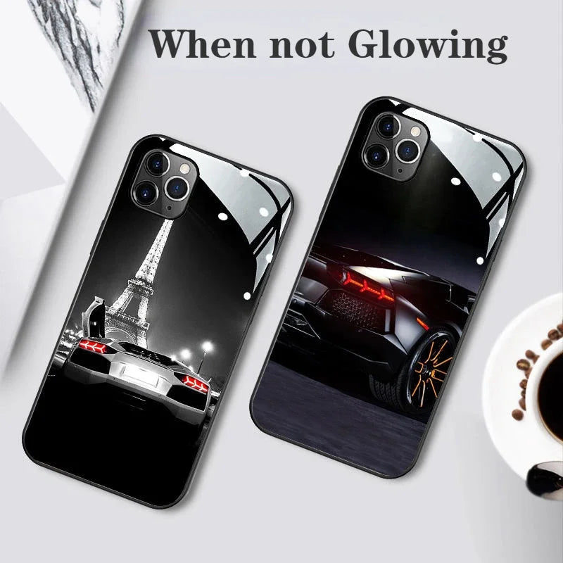 LED Light Up Tempered Glass Phone Case for iPhone