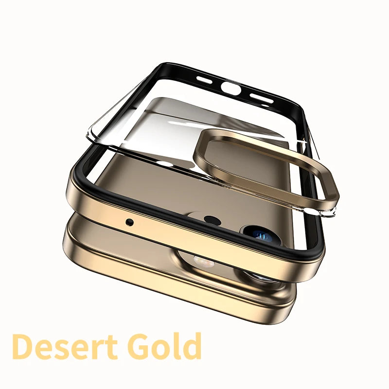 CrystalArmor 2-in-1 – Ultra-Thin Clear Case with Metal Lens Frame for iPhone