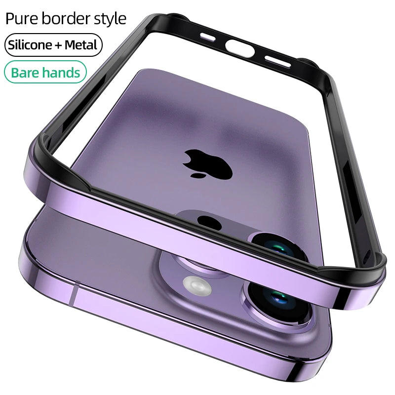 Luxury Silicone Frame Hybird Aluminum Bumper Case For iPhone