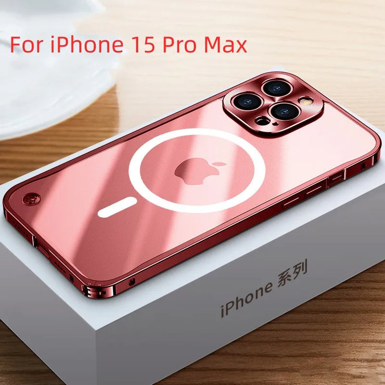 Magnetic Aluminum Frame Phone Case for iPhone
